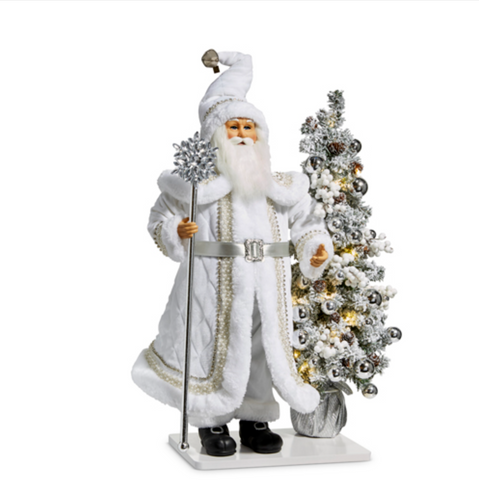 Quilted and Jewel Santa and Lighted Tree