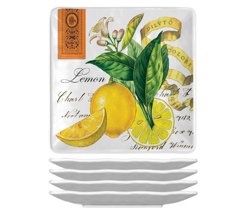 Lemon Basil Melamine Canapé Plate Set