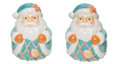 Santa Seashell Christmas S&P Shaker Set