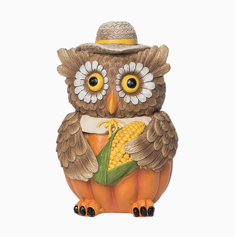 Owl w/Corn Figurine