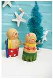 Sand Snowman w/Blue Surf Board Figurine