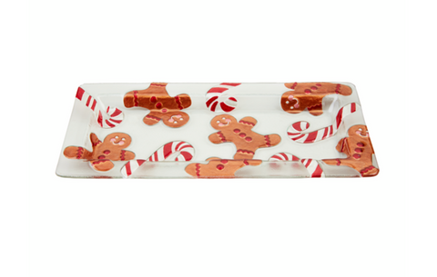 Gingerbread Glass Tray