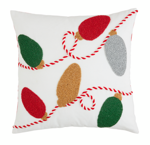 String Of Lights Beaded Pillow