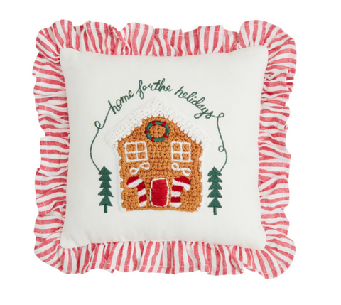 Gingerbread House Mini Crochet Pillow