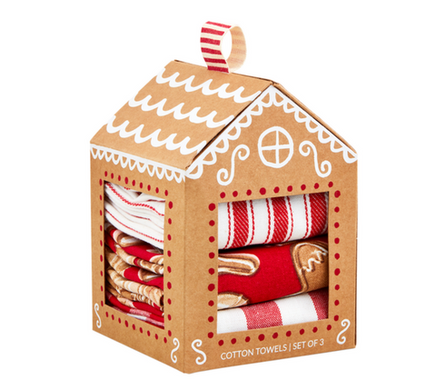 Cookie Print Gingerbread House Towel Set