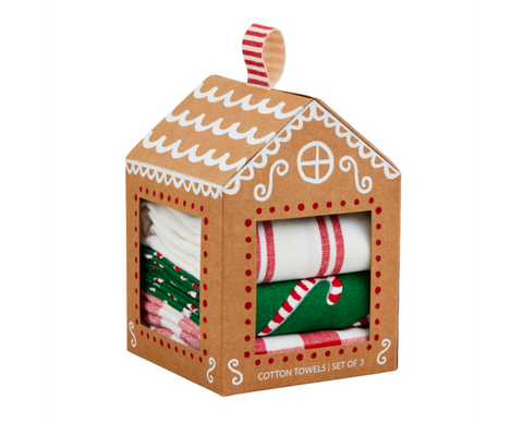 Peppermint Gingerbread House Towel Set