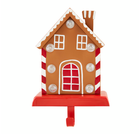 Gingerbread House LED Stocking Holder