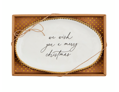 Wish You A Merry Christmas Bead Sentiment Plate