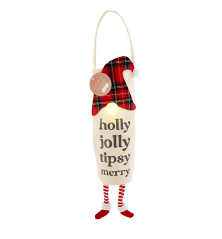 Gnome Light Up Christmas Wine Bag