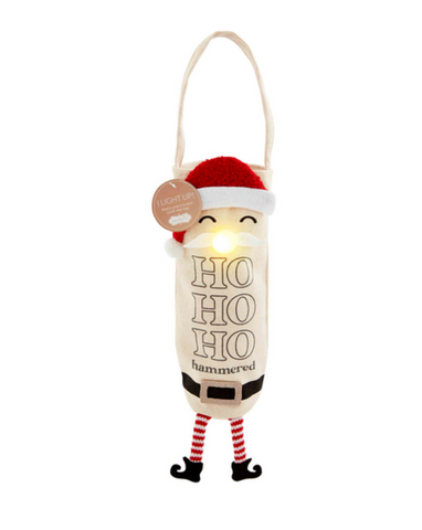 Santa Light Up Christmas Wine Bag