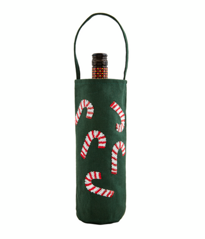 Green Tinsel Wine Bag