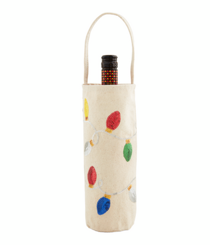 White Tinsel Wine Bag