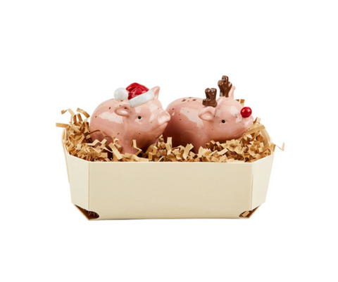 Pig Christmas Salt & Pepper Set