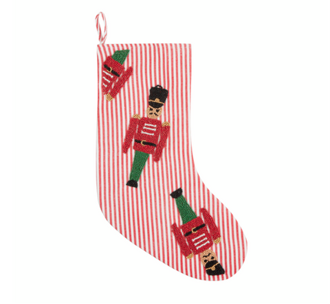 Nutcracker Beaded Stocking