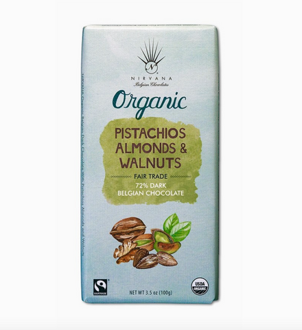 Dark Chocoloate w Pistachios Almonds & Walnuts