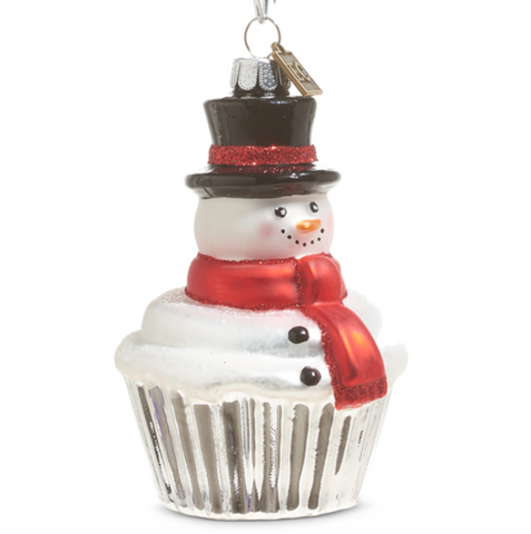 EC 4" Melting Snowman Cupcake Ornament