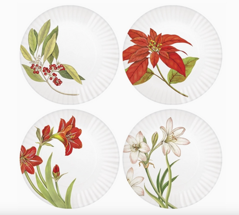 Winter Foliage Melamine Plates S/4