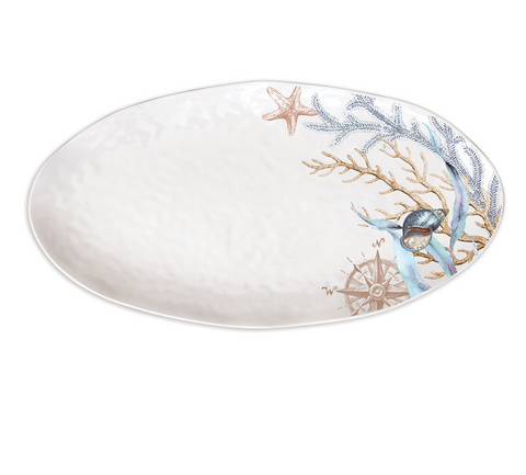 Ocean Tide Melamine Oval Platter