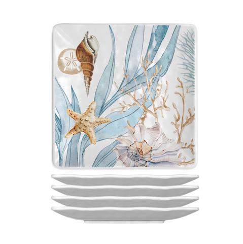 Ocean Tide Melamine Canapé Plates