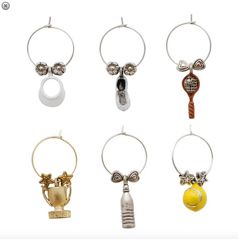 Tennis Ace Wine Charms