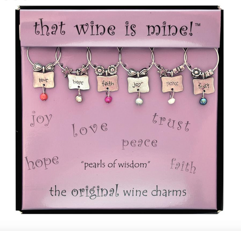Pearls Of Wisdom Wine Charms