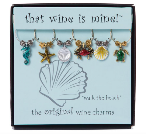 Walk The Beach Wine Charms