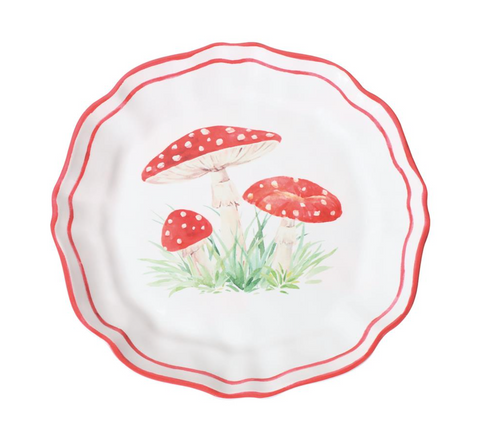 Fly Agaric Mushroom 9" Melamine Plate