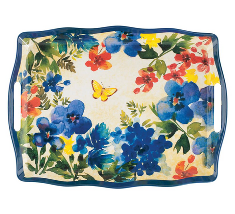 Butterfly Floral 19 1/4" Melamine Tray