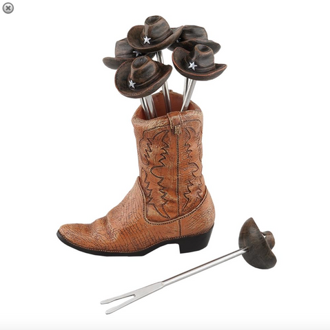 Boot Cocktail Pick with Holder
