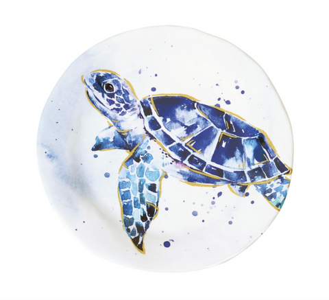 Indigo Sea Turtle 9" Melamine Plate