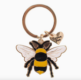 Queen Bee Enamel Keyring