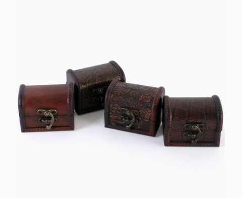 Mini Antiqued Storage Trunk