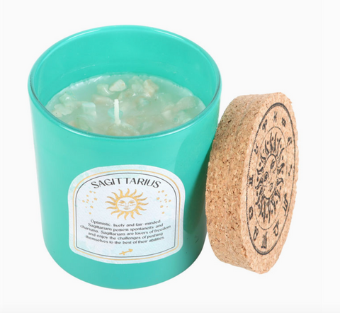Sagittarius Ylang Ylang & Amber Zodiac Crystal Candle