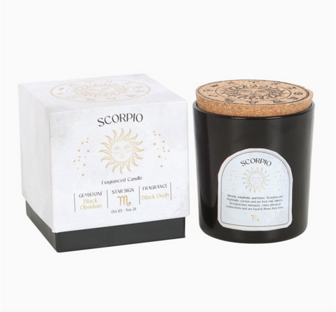 Scorpio Zodiac Crystal Candle