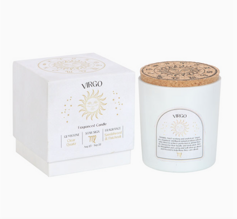 Virgo Zodiac Crystal Candle