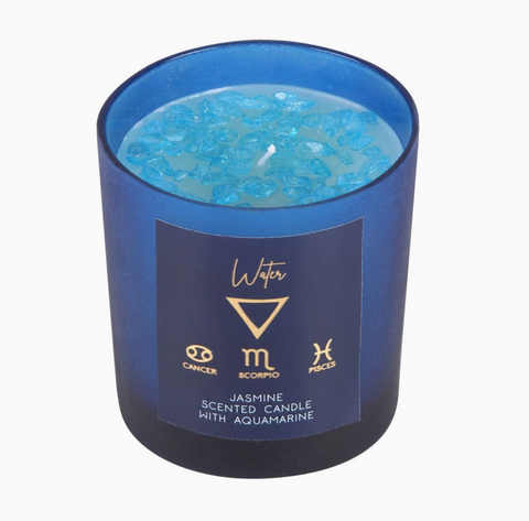 Water Element Jasmine Crystal Chip Candle