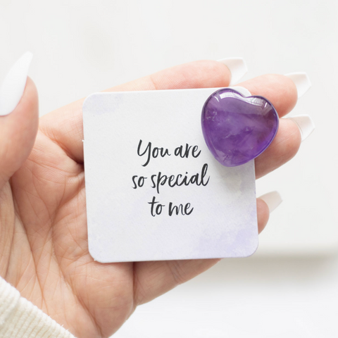 You Are Special To Me Amethyst Crystal Heart in A Bag
