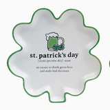 Shamrock Shaped Tid Bit with Saying