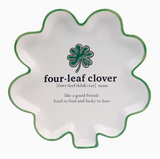 Shamrock Shaped Tid Bit with Saying