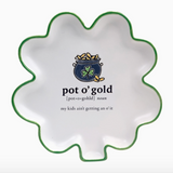 Shamrock Shaped Tid Bit with Saying