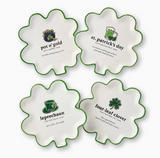Shamrock Shaped Tid Bit with Saying