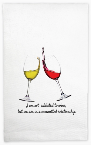 "Not Addicted To Wine" Huck Towel