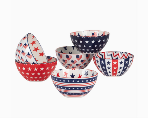 Patriotic Pad Print 5" Bowls (6 Variants)