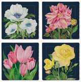 Cork Backed Absorbent Coasters 4 Pack (Multiple Styles)
