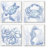 Cork Backed Absorbent Coasters 4 Pack (Multiple Styles)