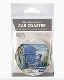 "By the Sea Chair" Absorbent Stone Car Coaster