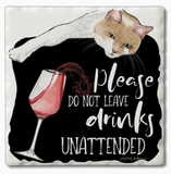 Single Absorbent Stone Tumbled Tile Coaster (Multiple Styles)