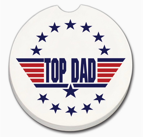 "Top Dad" Absorbent Stone Car Coaster