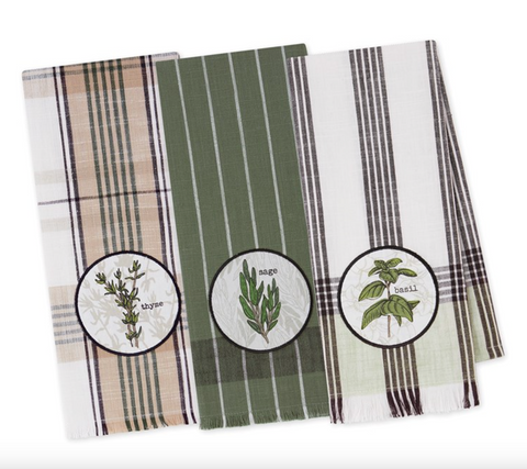 Herb Garden Embellished Dishtowel (3 Variants)