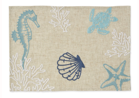 Seashore Embroidered Placemat